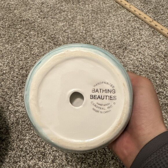 Bathing Beauties Whimsical Fun Ceramic Chip & Dip Set Platter Dish by Cardinal - Picture 5 of 9